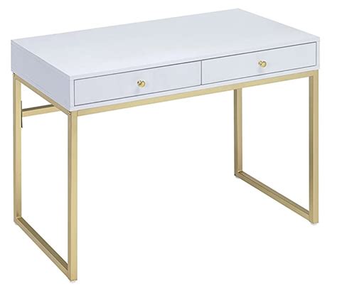 gold small desk|modern white and gold desk.